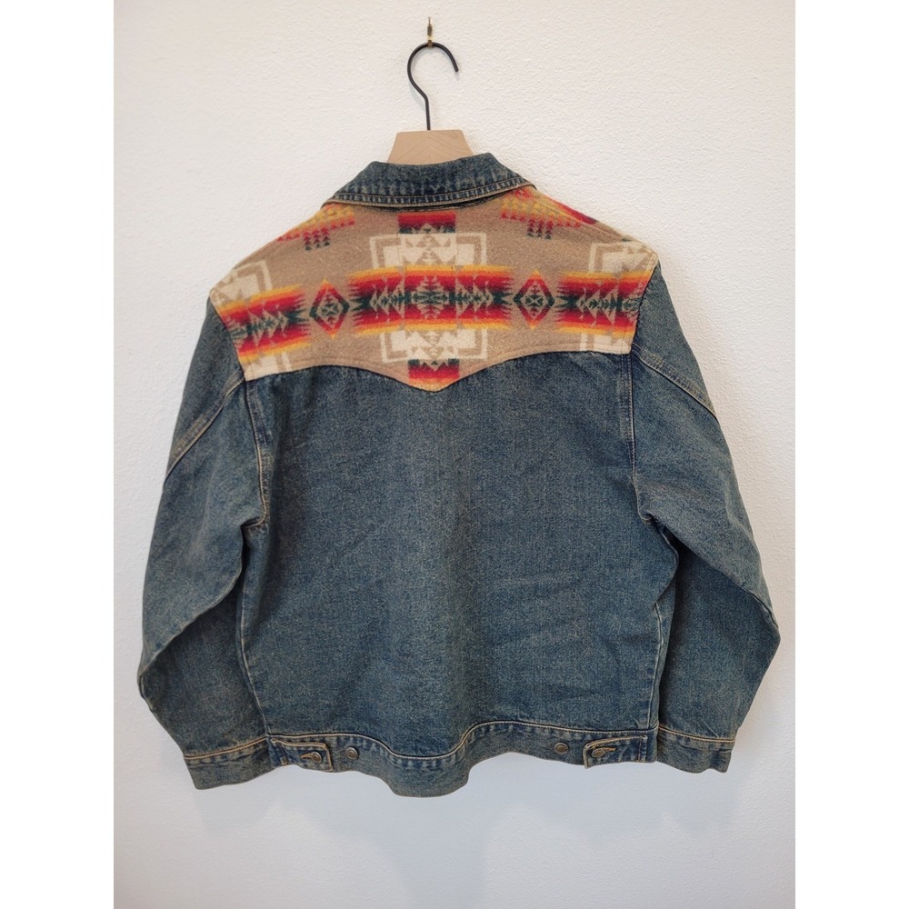 Pendleton High Grade Western Wear Denim Jacket Chief Joseph Wool Yoke Men's S - Picture 7 of 16